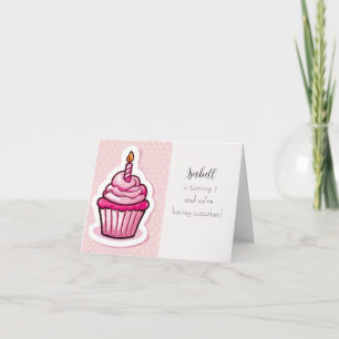 Cute Pink Cupcake Theme Folded Announcement Card