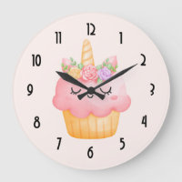 Cute Pink Cupcake Unicorn with Roses