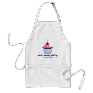 Cute Pink Cupcake With Cherry Personalized Apron