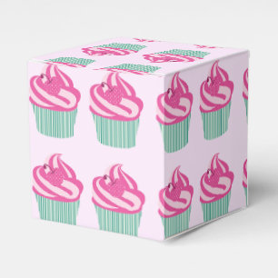 Cute Pink Cupcakes Pattern Pastel Pink Favor Box