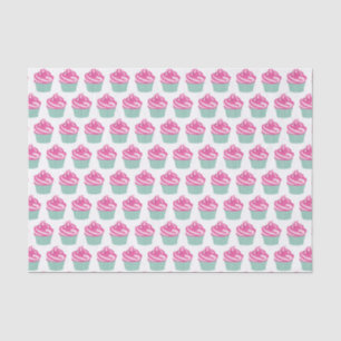 Cute Pink Cupcakes Pattern Pastel Pink Tissue Paper
