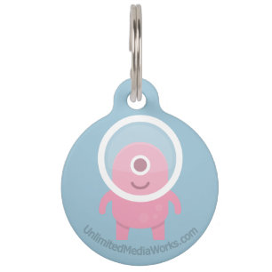 Cute Pink Cyclops Alien Pet Tag
