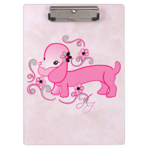 Cute Pink Dachshund ~ Clipboard