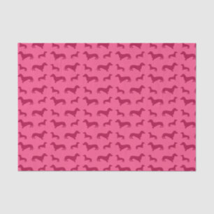 Cute pink dachshund pattern tissue paper