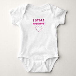 Cute Pink Daddy's Heart  Baby Bodysuit
