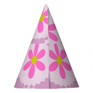 Cute Pink Daisy Flower Birthday Party Hat