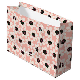 Cute Pink Daisy Flower Pattern Large Gift Bag