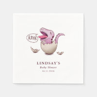 Cute Pink Dinosaur Girl Baby Shower
