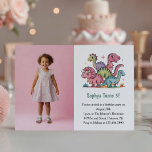 Cute Pink Dinosaur Photo Kids Birthday Party Invitation<br><div class="desc">This adorable pink dinosaur photo kids birthday party invitation is perfect for any kids dinosaur birthday party. Features a cute watercolor dinosaur graphic along with a place to add a photo of the birthday girl. You can easily personalize with your party info.</div>