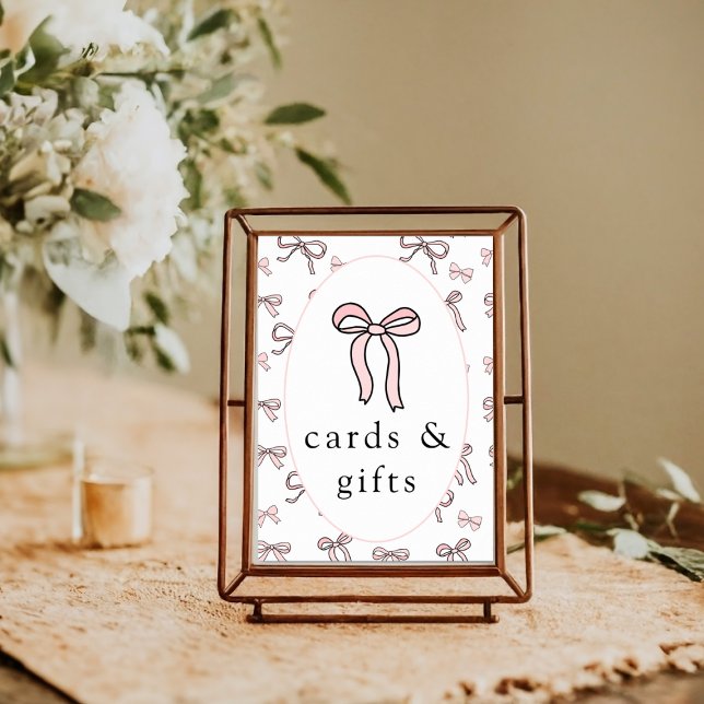 Cute Pink Doodle Bow Cards & Gifts Poster (Creator Uploaded)
