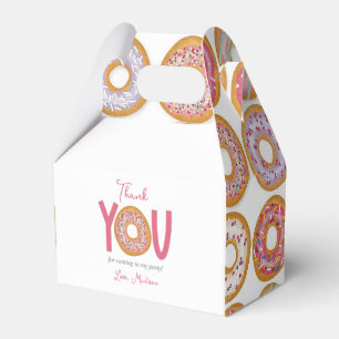 Cute Pink Doughnut Birthday Party Favor Box