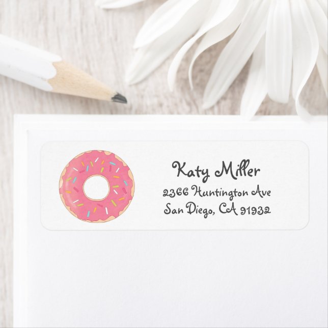 Cute Pink Doughnut Girls Address (Insitu)