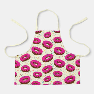 Cute Pink Doughnut Pattern with Sprinkles Apron