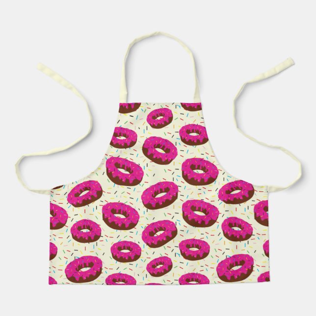 Cute Pink Doughnut Pattern with Sprinkles Apron (Front)