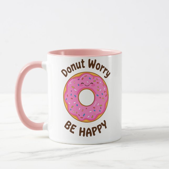 Cute Pink Doughnut with Sprinkles Mug (Left)
