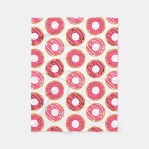 Cute Pink Doughnuts Pattern Fleece Blanket