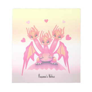 Cute pink dragons notepad