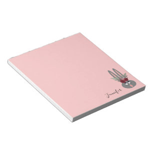 Cute Pink Easter Bunny Personalized Notepad