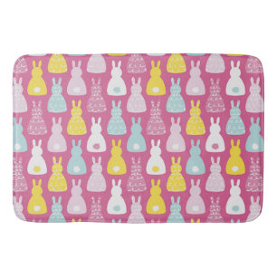 Cute pink Easter bunny rabbit pattern Bath Mat