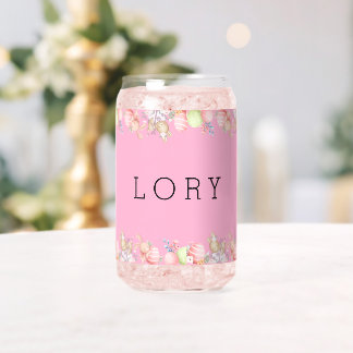 Cute Pink Easter Can Glass