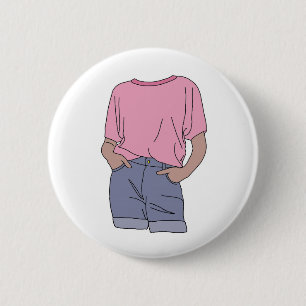 Cute Pink Eighties Fashion Clothing Aesthetic 2 Inch Round Button