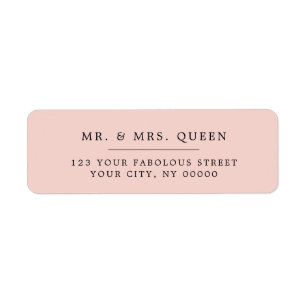 Cute Pink Elegant Classic Simple Return Address