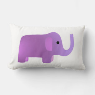 Cute Pink Elephant Lumbar Pillow