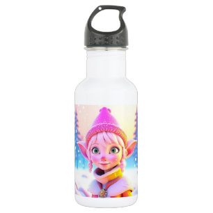 Cute Pink Elf Whimsical Christmas 532 Ml Water Bottle