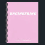Cute Pink Engineering Graph Paper Monogram Name Notebook<br><div class="desc">A cute,  trendy notebook to take to engineering class or for homework with a simple,  minimalist cover in pretty pastel pink and space for the school subject and your name to be personalized.</div>