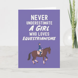Cute Pink Equestrian Cards For Baby Girls Kids