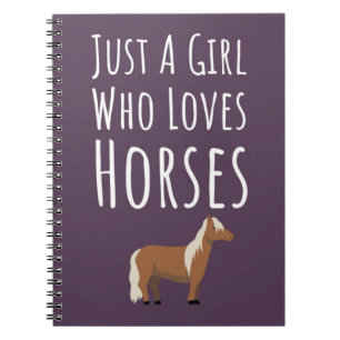 Cute Pink Equine Gifts For Baby Girls Kids Horses Notebook