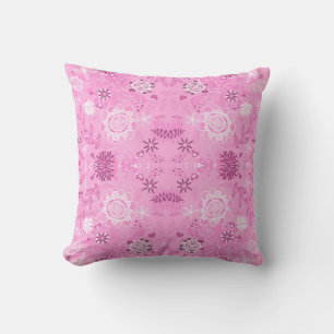 Cute pink exquisite handpainted pattern background throw pillow