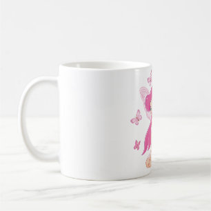 Cute Pink Fairy and Magical Butterflies Coffee Mug