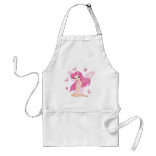 Cute Pink Fairy and Magical Butterflies Standard Apron