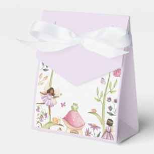 Cute Pink fairy Coquette primer cumpleaños Favor Box