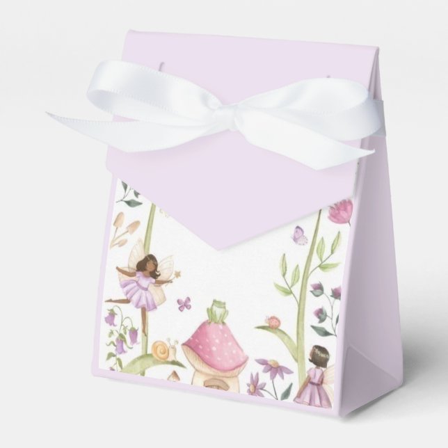 Cute Pink fairy Coquette primer cumpleaños Favor Box (Front Side)