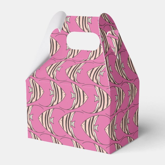Cute pink fish pattern favor box (Front Side)