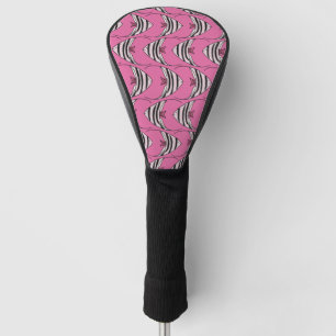 Cute pink fish pattern golf head cover