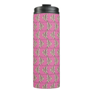Cute pink fish pattern thermal tumbler
