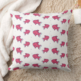 Cute Pink Fish Pattern Throw Pillow