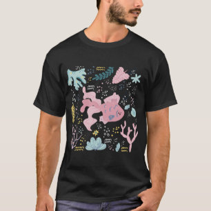 Cute Pink Fish Underwater Doodle T-Shirt