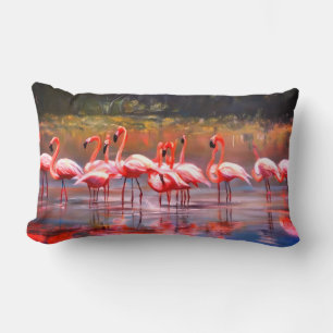 Cute pink flamingo Accent Pillow