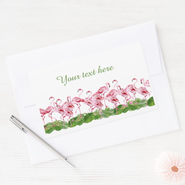 cute pink flamingo add text  sticker (Envelope)