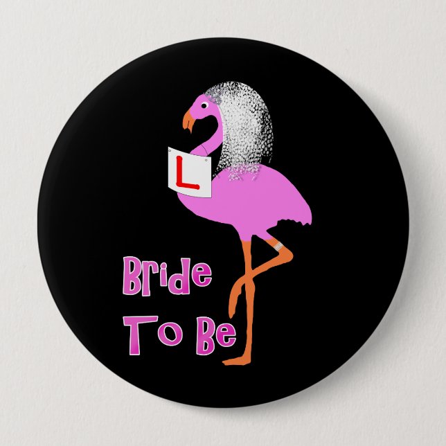 Cute Pink Flamingo Bachelorette Hen Party Theme 4 Inch Round Button (Front)