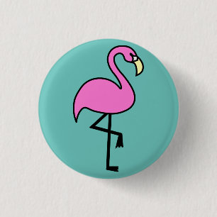 Cute Pink Flamingo Badge Pin Button