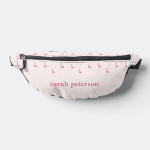 Cute pink flamingo custom name pink fanny pack