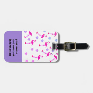 cute pink flamingo design custom luggage tag