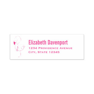 Cute Pink Flamingo Illustration Self-inking Stamp