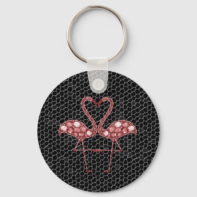 Cute Pink Flamingo Keychain (Front)