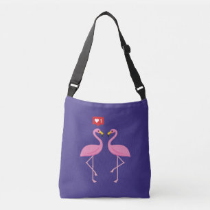 Cute Pink Flamingo Like Heart Pastel Crossbody Bag